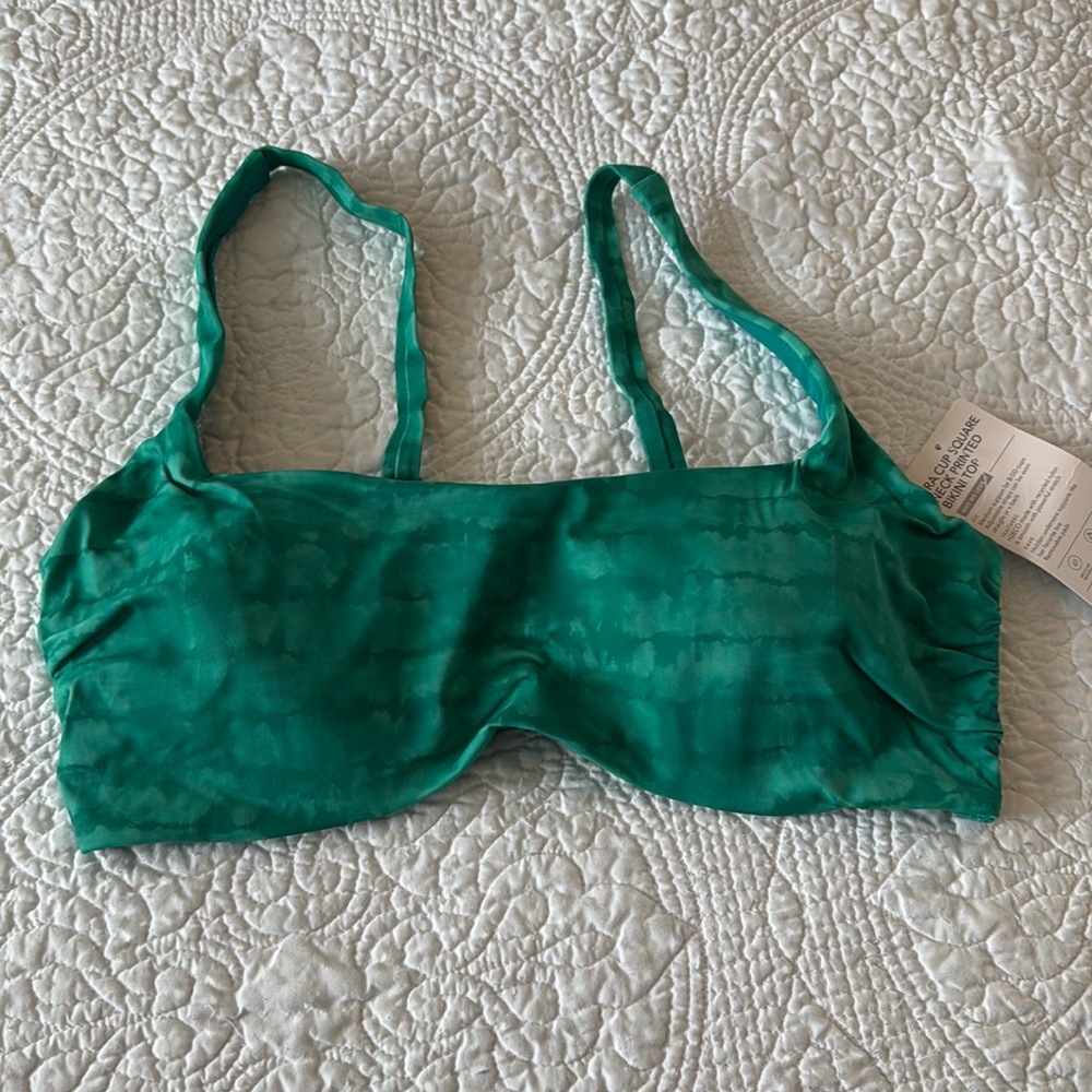 NWT Athleta Bra Cup Square Neck Bikini Top Sz 38D/DD